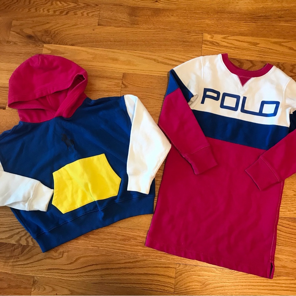 Polo by Ralph Lauren Colorblock Pink & Blue Kids Dress